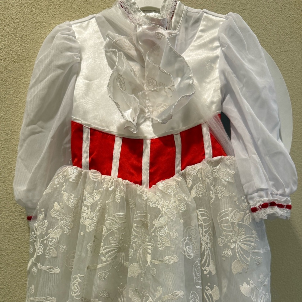 Disney Mary Poppins White and Red Kids dress